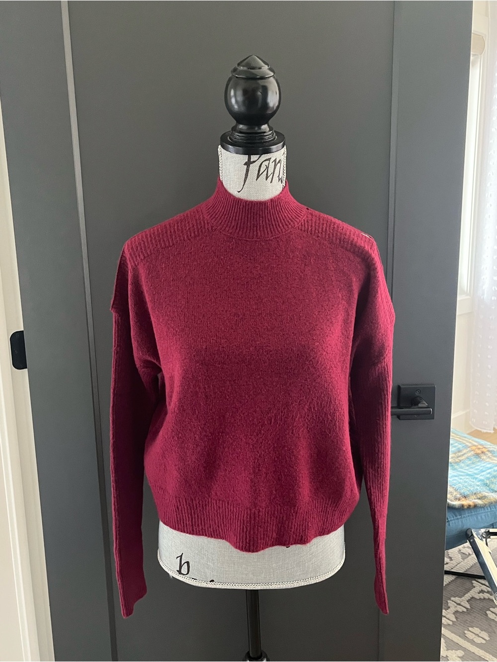 Ardene Burgundy Mock Neck Sweater